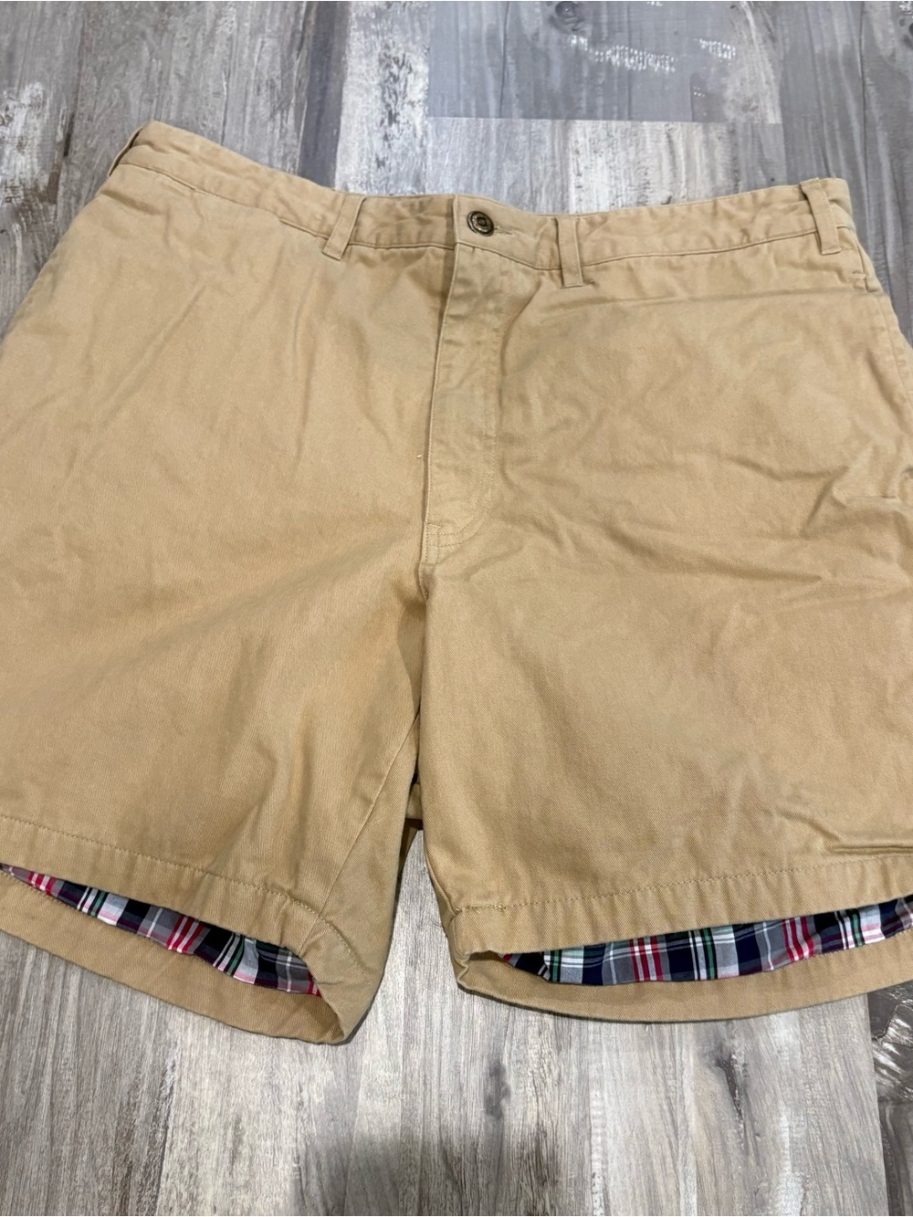Castaway Men’s Plaid Lined Chino Shorts RN#17433 SZ 35 100% Cotton